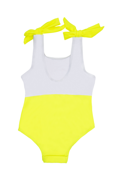 Girls Neon Colorblock Maillot